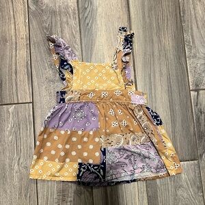 Wrangler 3T top EUC Patchwork Girl Top with Ruffle Straps Adjustable Cowgirl